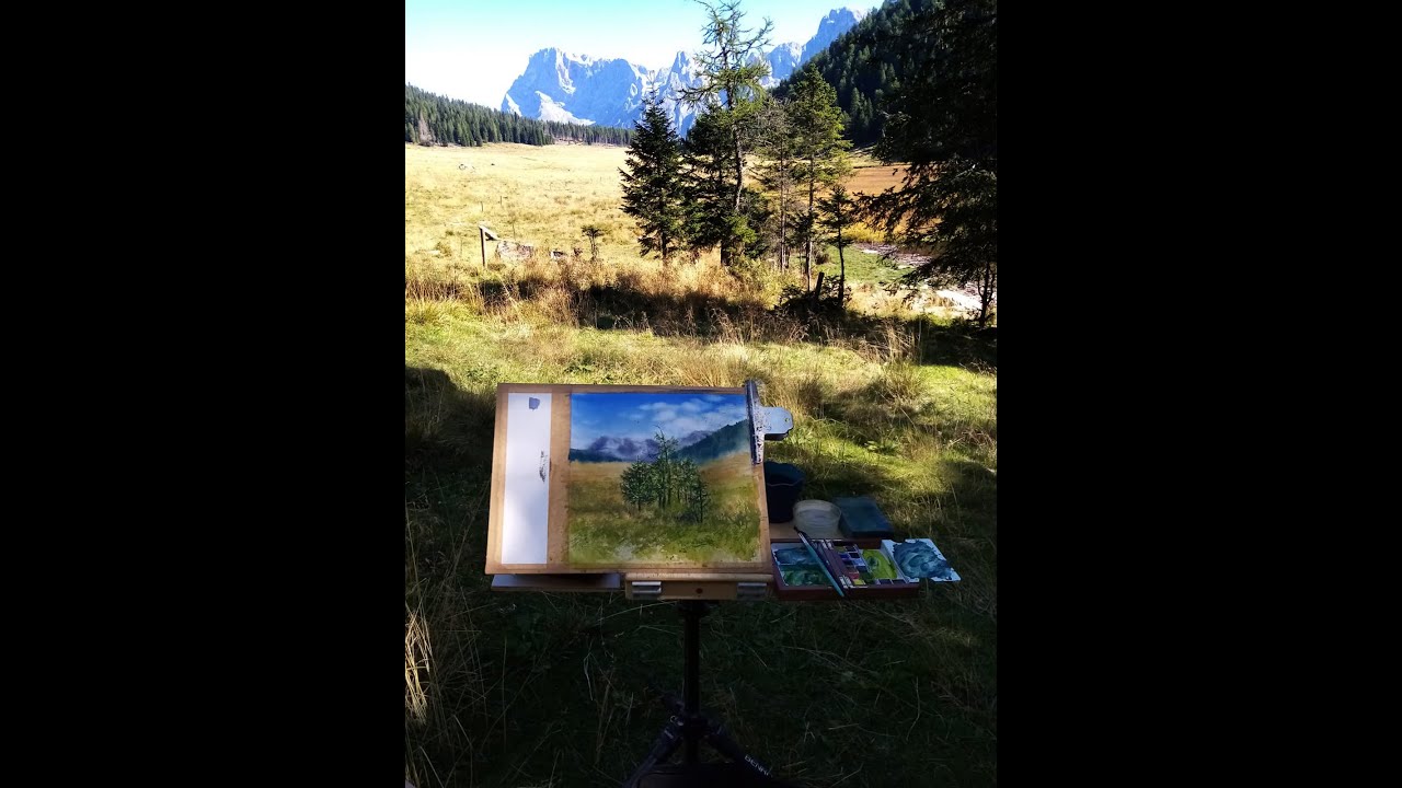 Come dipingere ad acquerello un paesaggio dolomitico, Felice Feltracco Lago di Calaita con A.M.A