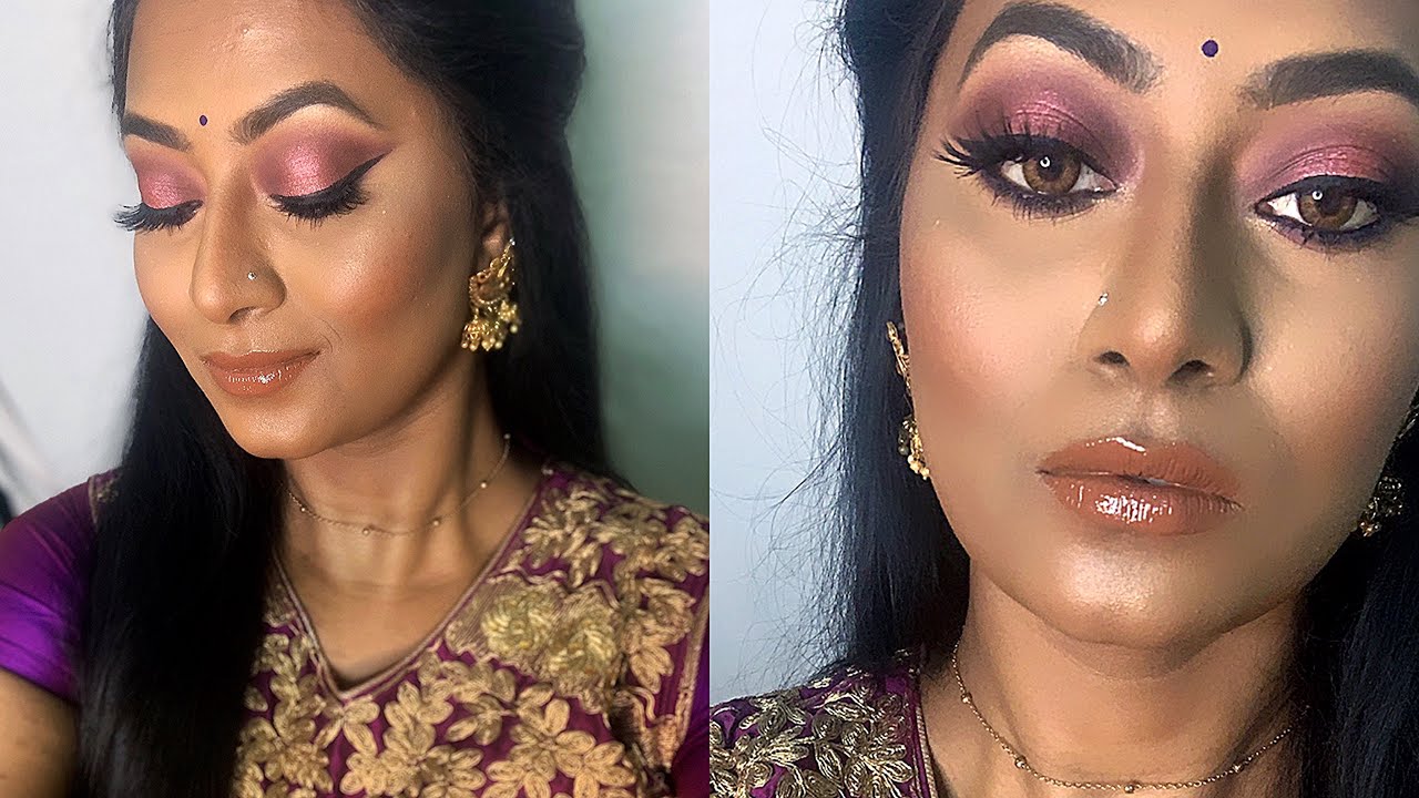 தமிழில் - Smokey Purple / Plum Traditional Glam makeup look 💜 | AFFORDABLE PRODUCTS | in TAMIL