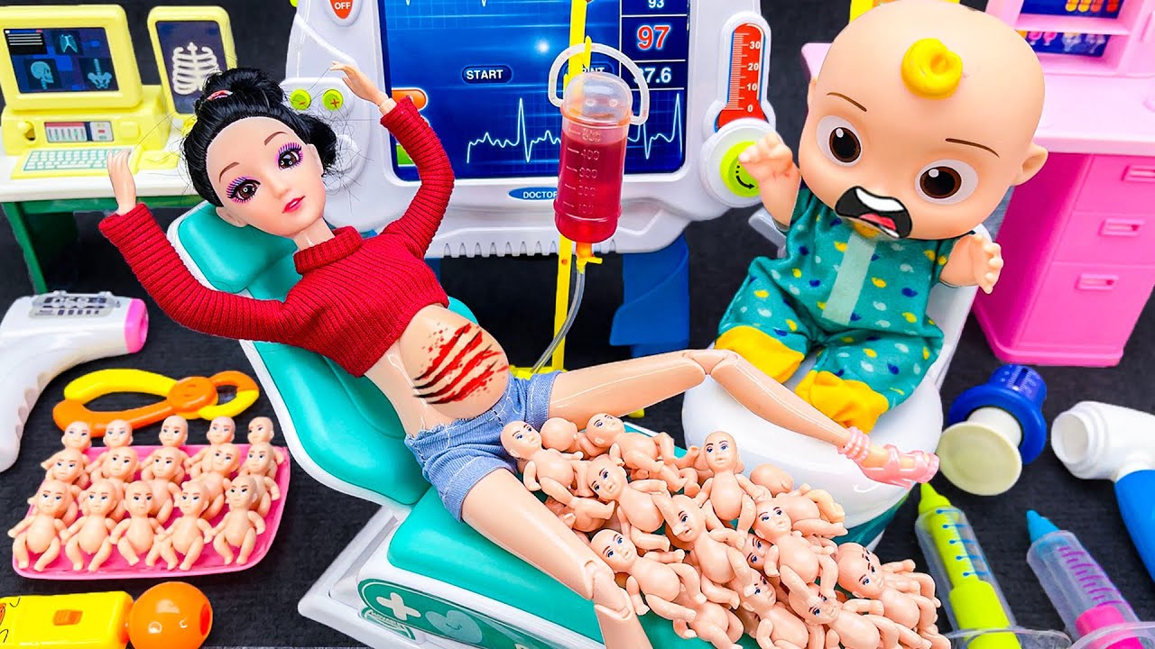 25 Minutes Satisfying with Princess Doctor First Aid Toys，Pregnant Women Ambulance Car Playset ASMR