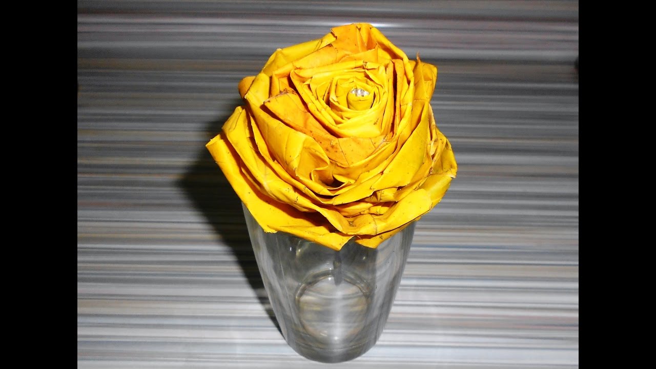 Роза из листьев Клена. Как сделать цветок