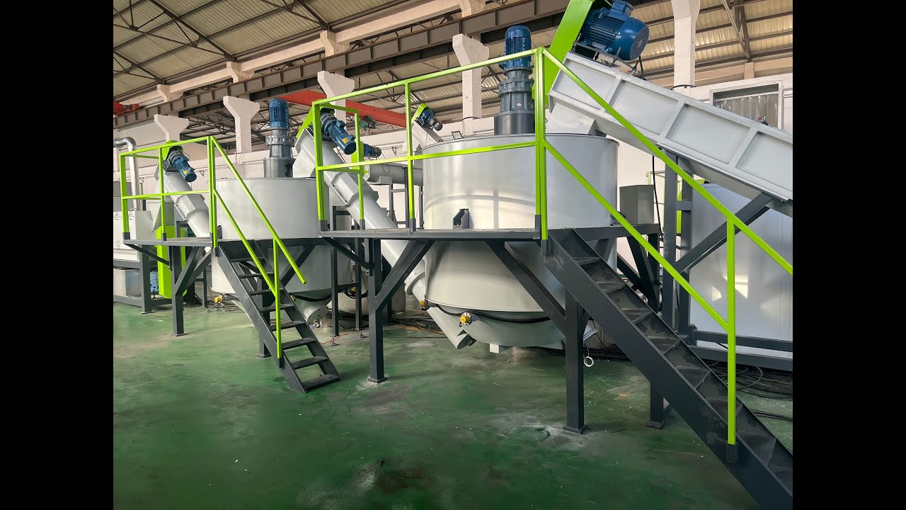 KOOEN 1000kg PET plastic bottle crushing washing drying recycling line