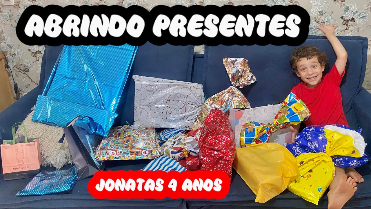 ABRINDO PRESENTES JONATAS 4 ANOS - ANIVERSÁRIO SUPER MÁRIO 