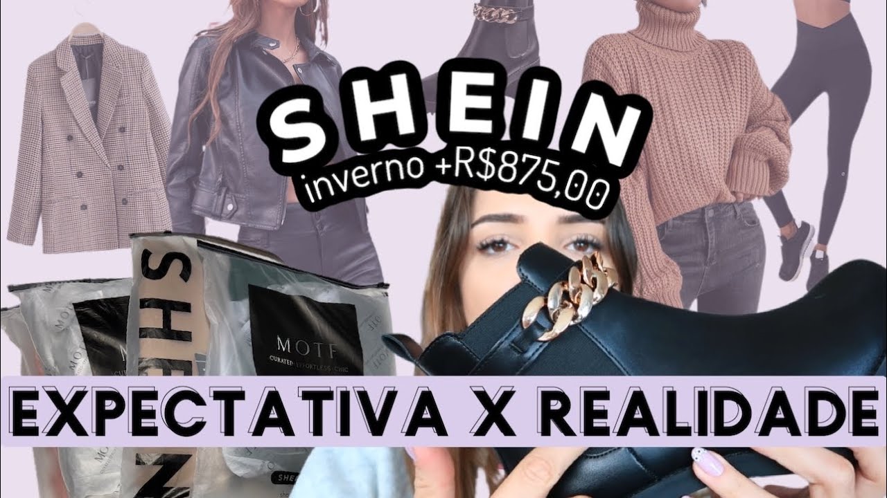 PROVANDO RECEBIDOS DA SHEIN! Coturno, Jaqueta de Couro, Blazer Xadrez e Tricô *melhor compra*