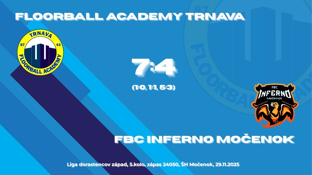 U17 - Floorball Academy Trnava vs FBC Inferno Močenok 13:4 (29.11.2025)
