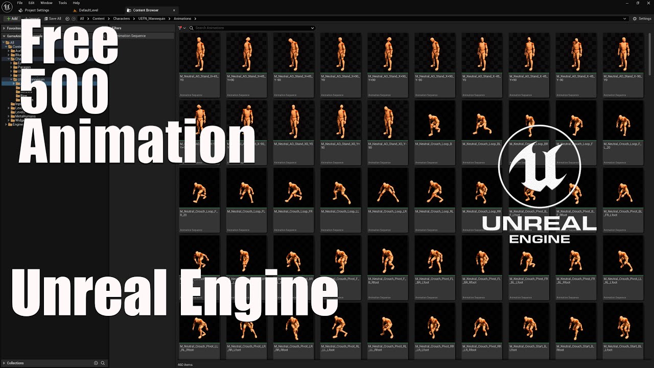Бесплатные 500 анимаций для Unreal Engine 5