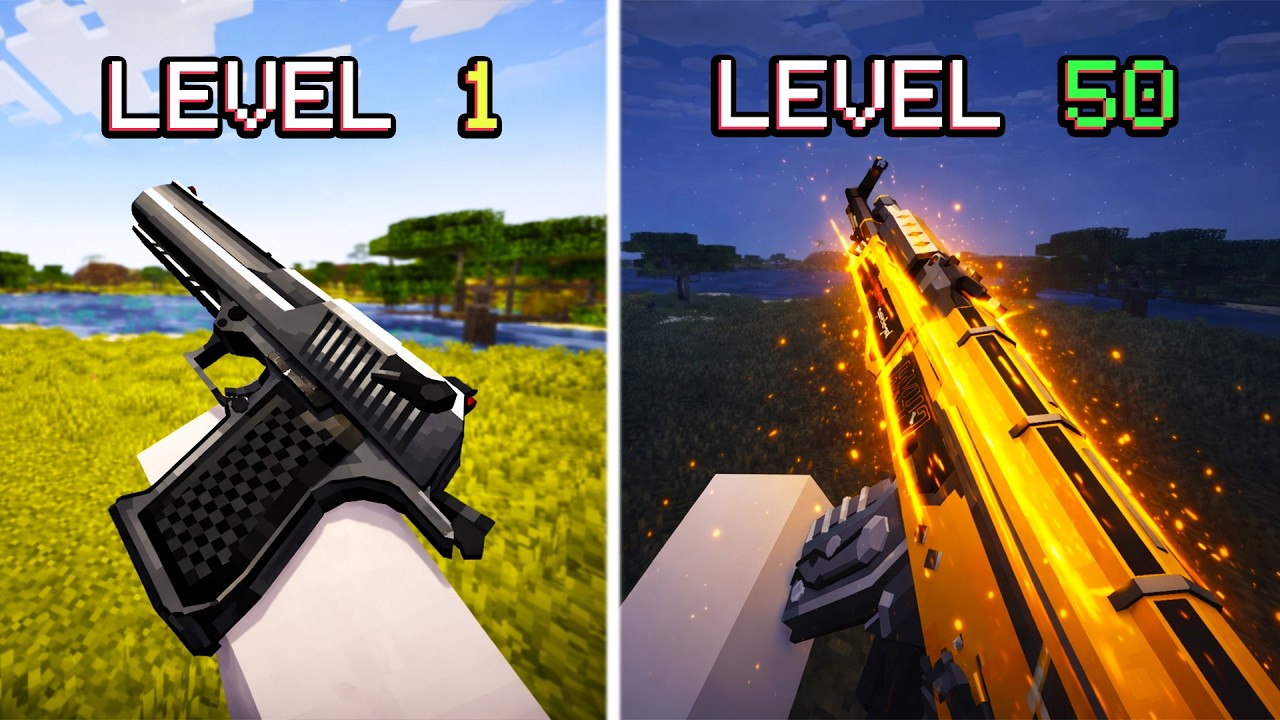 Minecraft nhưng mà mỗi 5 LEVEL thì bạn sẽ được 1 KHẨU SÚNG MỚI