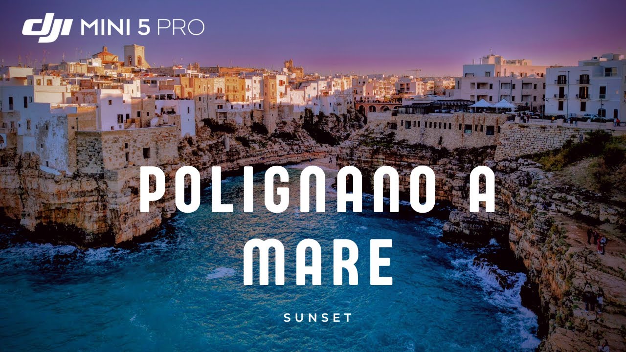 DJI Mini 5 pro | Sunset in Polignano a Mare 🇮🇹 | 4K 60fps