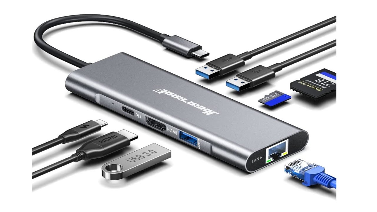 Review: USB C Hub Ethernet, Hiearcool USB C 4K@60Hz HDMI Adapter,8 IN1 Multiport Type C Adapter