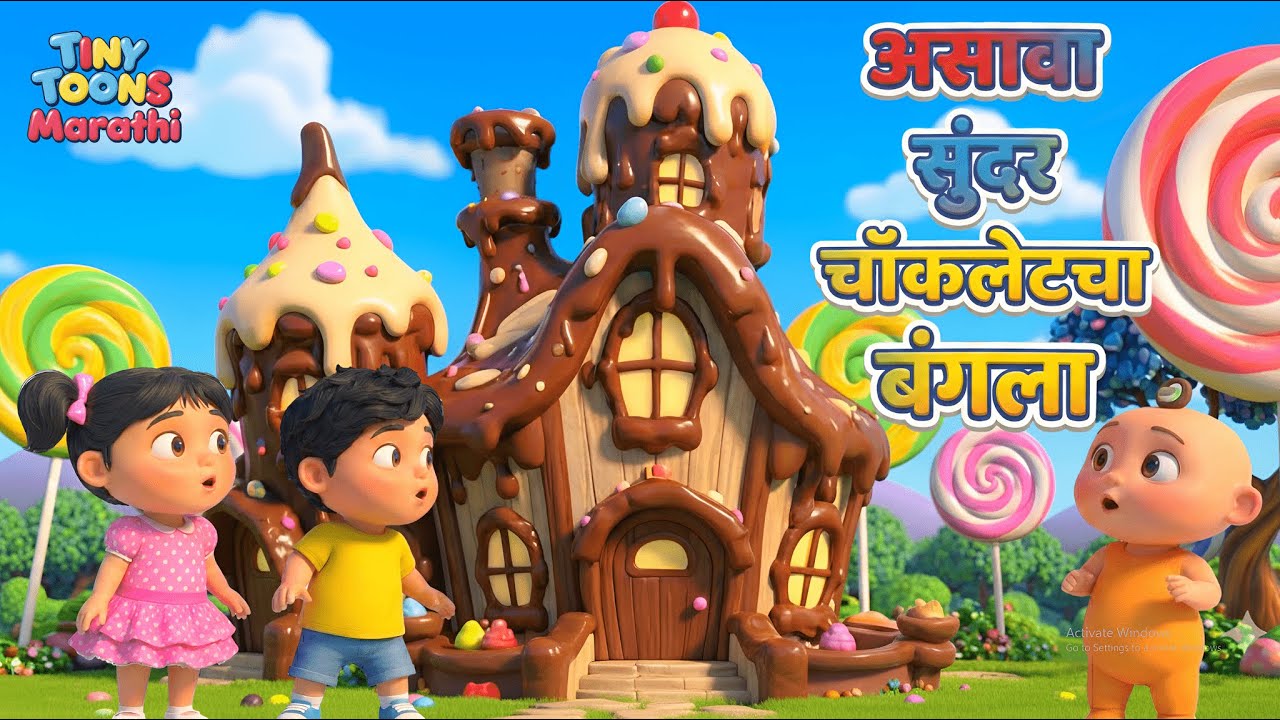 Asava Sundar Chocolate Cha Bangla - Marathi Balgeet & Badbad Geete | Tiny Toons Marathi | Kids Song