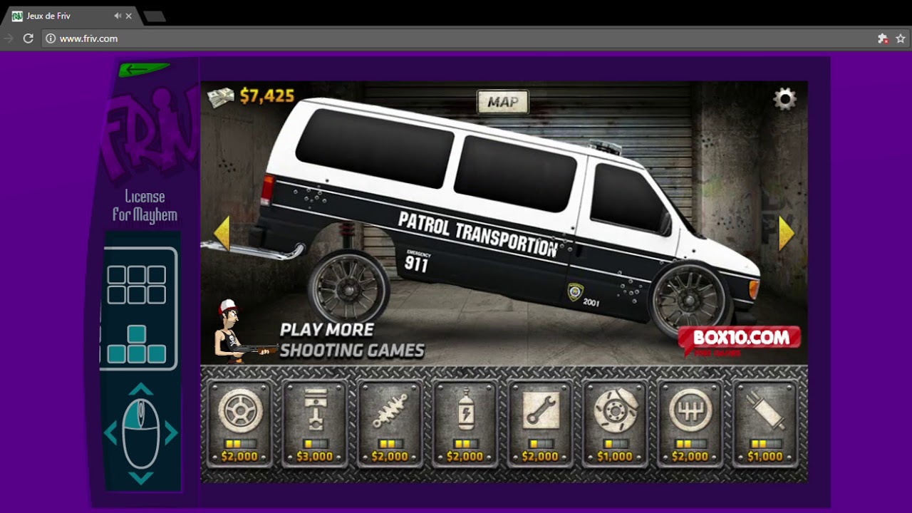 FRIV:license for Mayhem ,race game speed fire and blow up,police car and pick up SO WAtched now