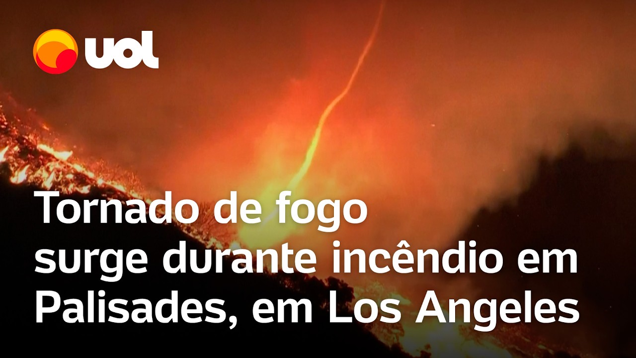 Incêndios em Los Angeles: tornado de fogo é visto em Palisades, na Califórnia, em meio às chamas