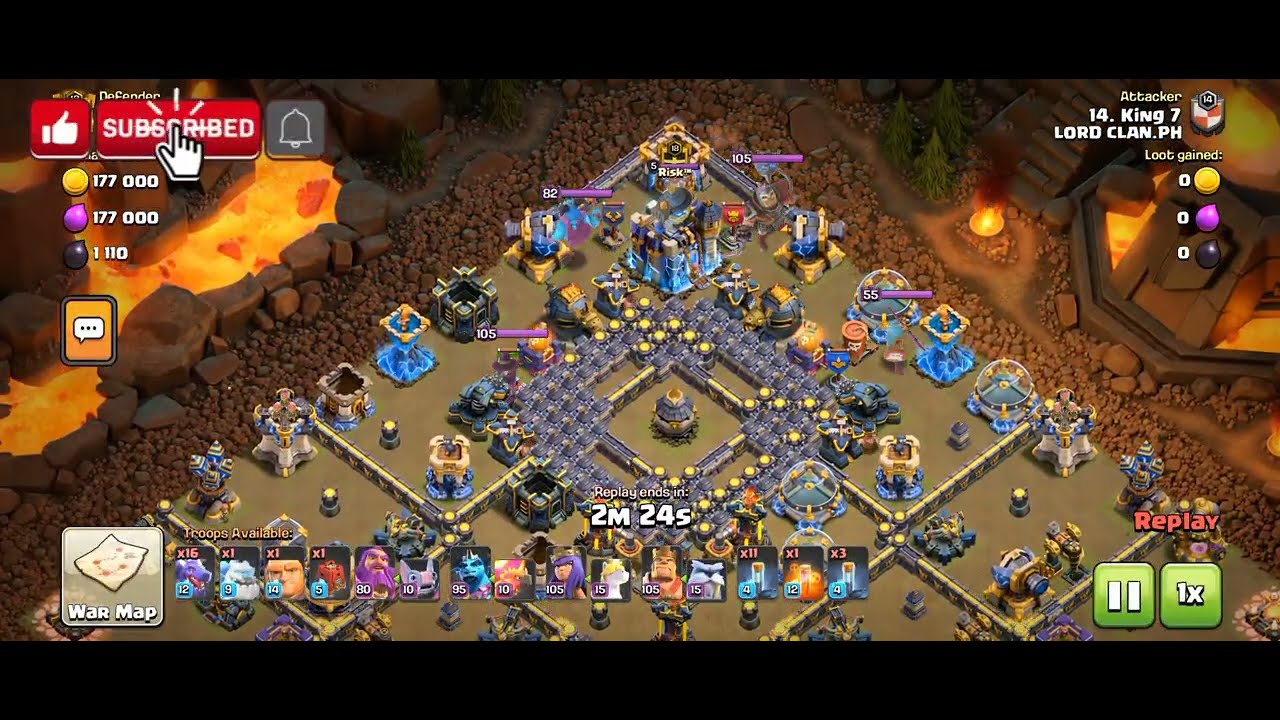 Clash of clan, solo classic war, 1vs20, th18 easy 3star any base layout.