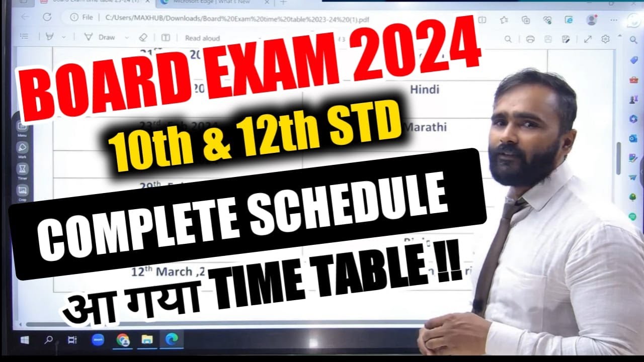 BOARD EXAM 2024  TIME TABLE|10TH & 12TH STD |PRADEEP GIRI SIR