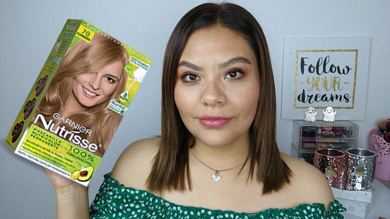 PROBANDO TINTE GARNIER NUTRISSE 70 *ALMENDRA* 🌿 || RUBIO👩‍🦰 