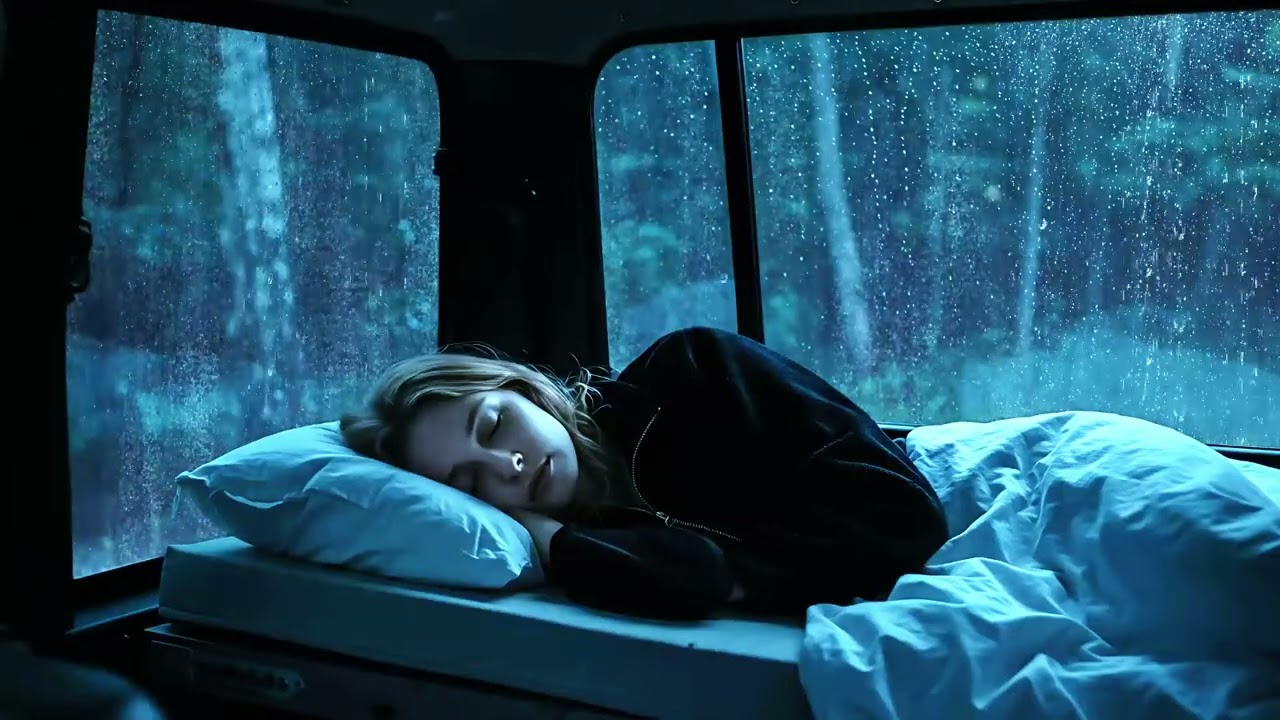 🌧️Wild Night Thunderstorm in a Warm Van 🚐🌩️ Deep Sleep
