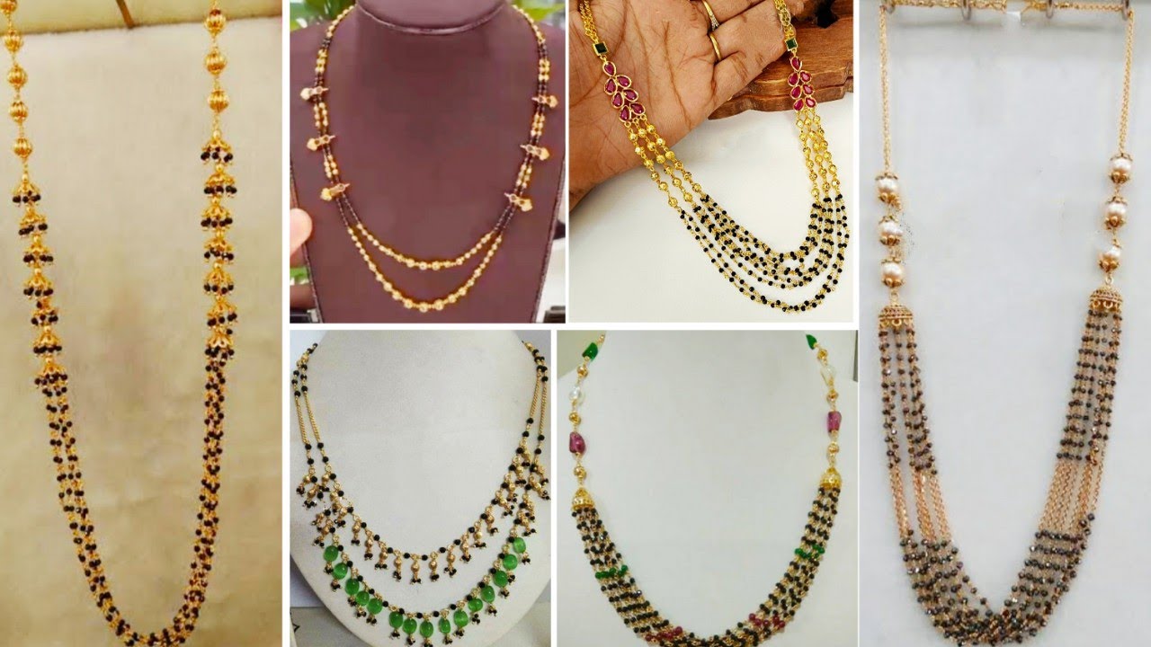 Multi Layer Black Beads Chain Designs🤩Latest Nallapusalu Collection