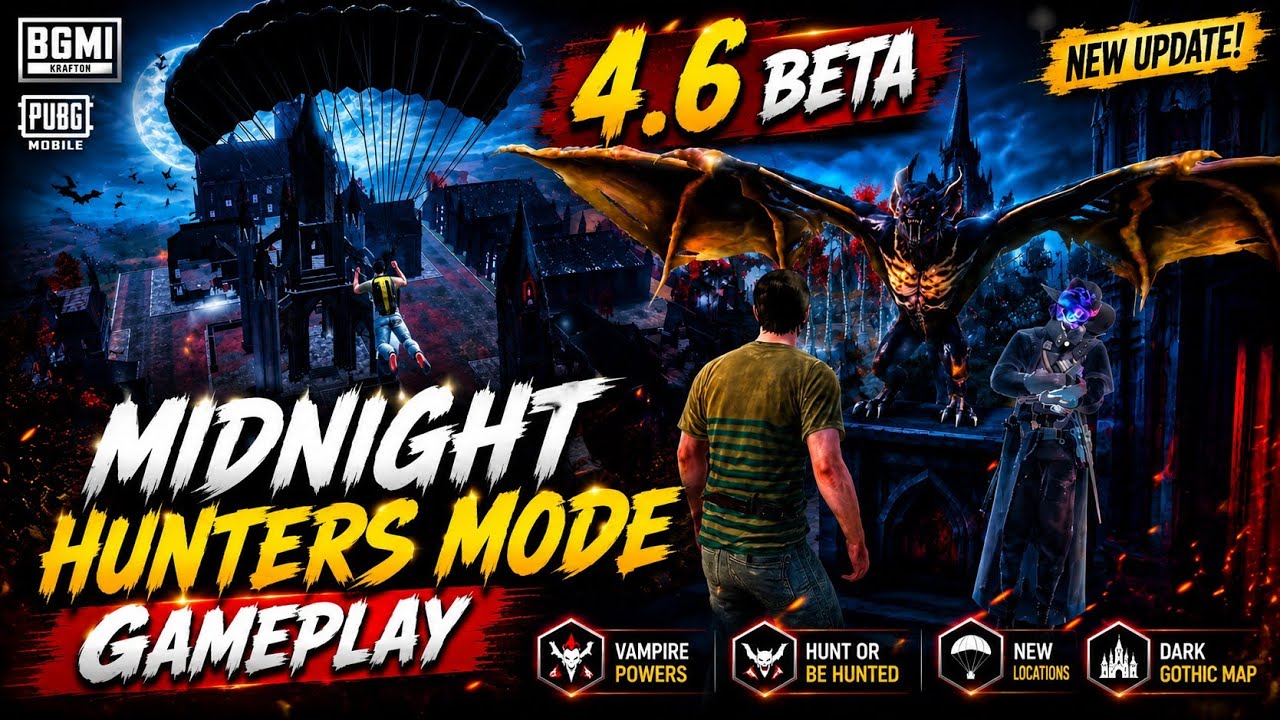 MIDNIGHT HUNTERS MODE GAMEPLAY 🔥 PUBG MOBILE 4.6 UPDATE || PUBG MOBILE 4.6 UPDATE