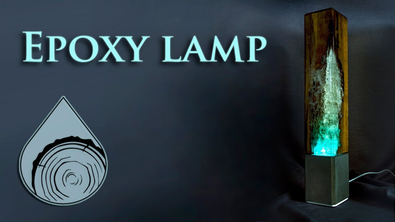 making epoxy and wood lamp with RGB LED lighting