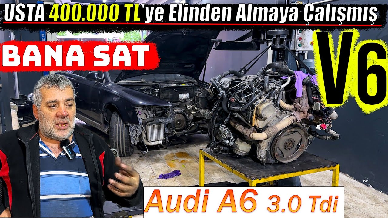 Usta Kırmızı Yağ Uyarı Lambasını Silip Göndermiş Motor Yatak Sarmış Kitlemiş |  AUDİ A6 3.0 TDİ V6