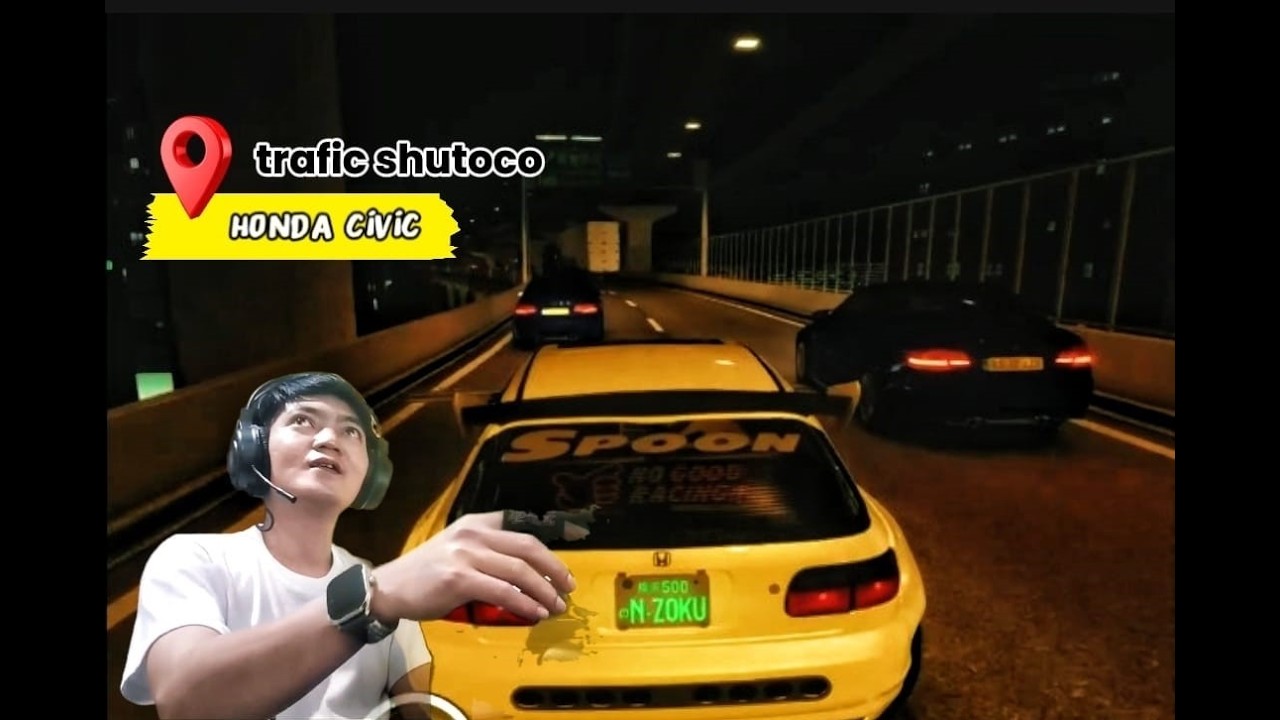 HONDA CIVIC VS REALISTIC TRAFFIC 😱 JLN TOL JEPANG #shorts #assettocorsa
