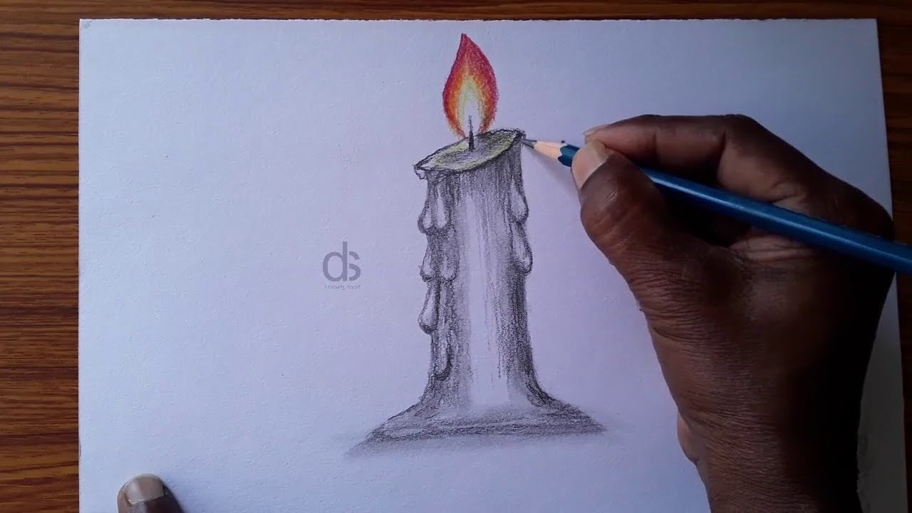 How to Draw a Candle in 3D - Drawing sheet
