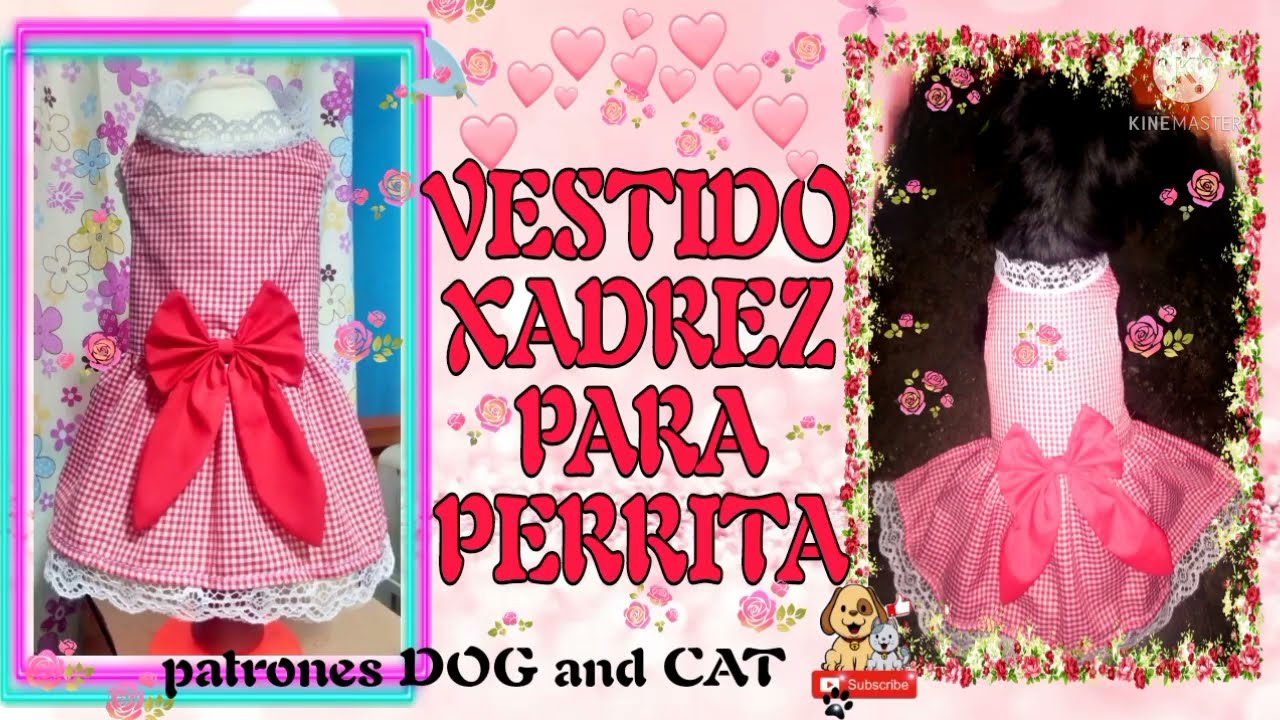 VESTIDO PARA PERRITA - VESTIDO XADREZ - ropa para perro 🐕