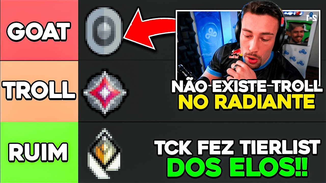 TCK FEZ TIERLIST COM OS ELOS DO VALORANT! (ele foi lúcido ou lunático?)