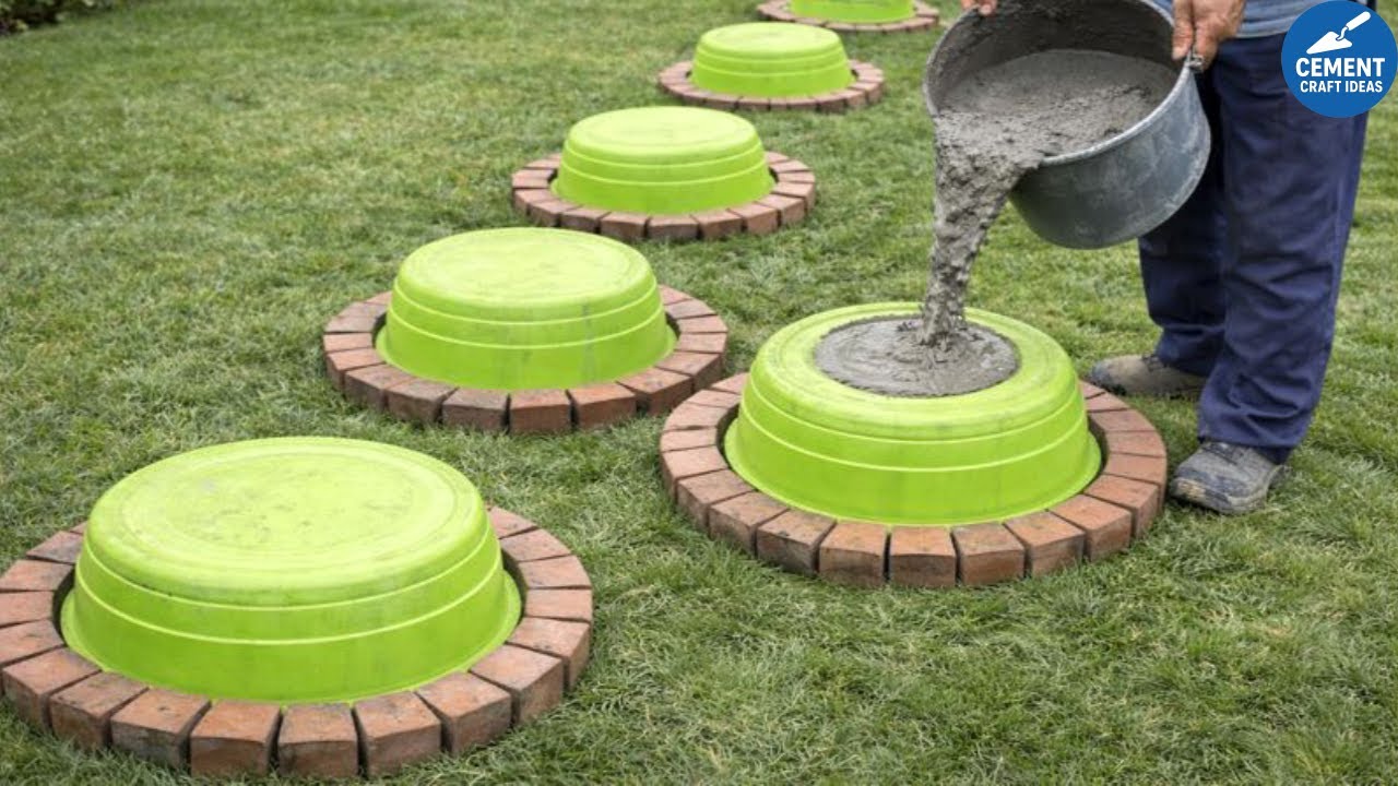 Simply pouring cement onto a plastic pot yielded an astonishing result from the 60year-old craftsman