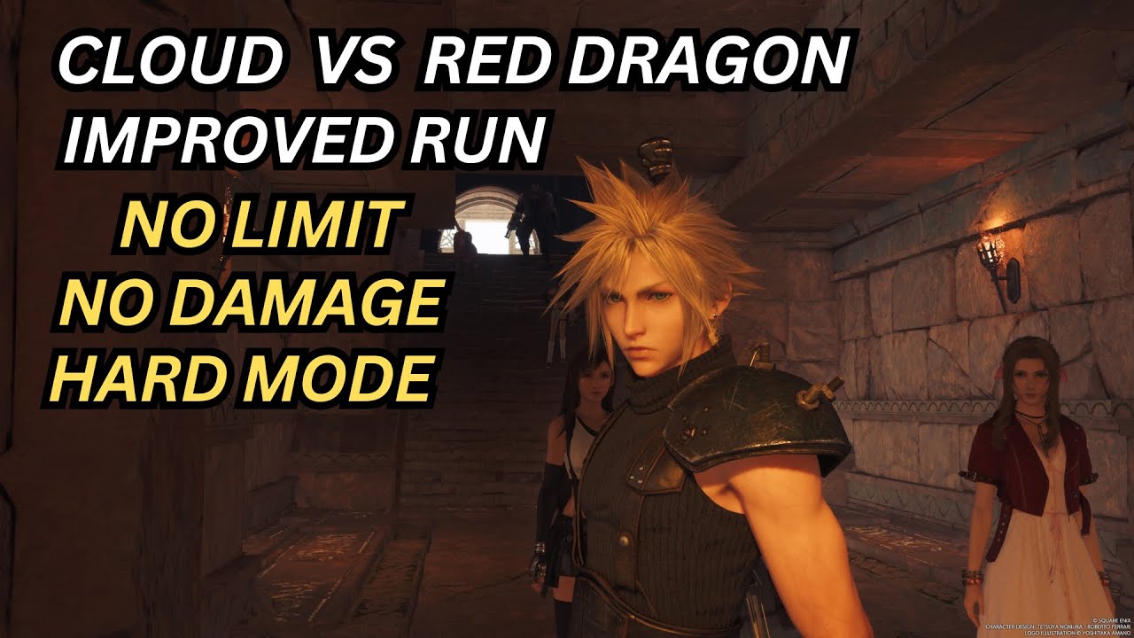 FFVII Rebirth: Клауд против Красного дракона в одиночку (без урона, высокий уровень сложности, бе...