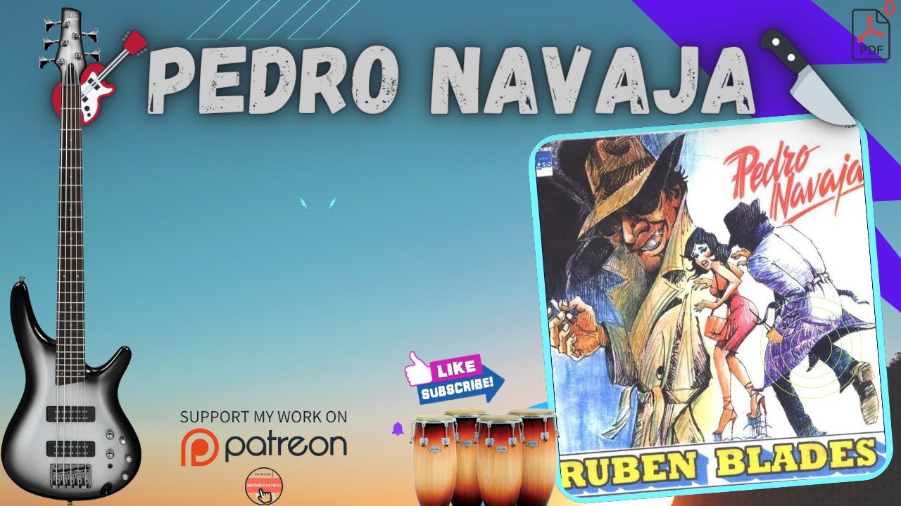 🎸Pedro Navaja🔪 Ruben Blades 🔥Latín Bass Line salsa 🎶