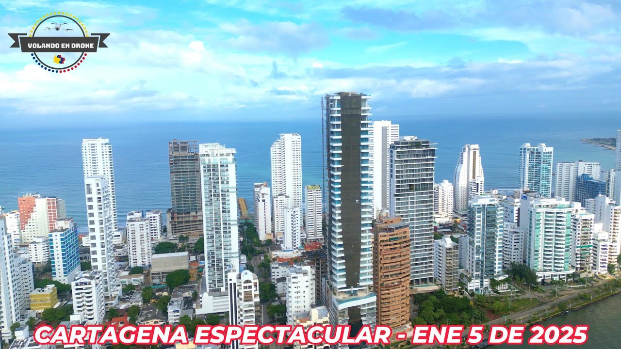 VOLANDO EN DRONE 4K - CARTAGENA ESPECTACULAR  - ENERO 5 DE 2025