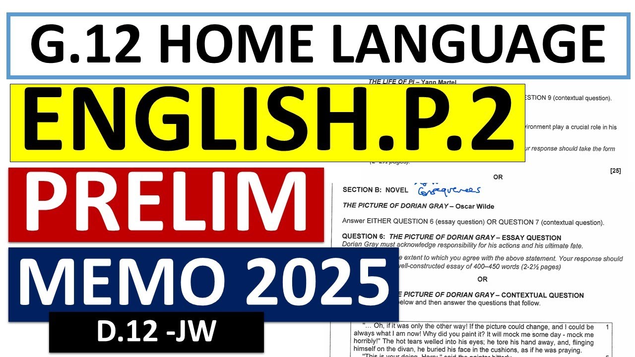2025 MEMO  ENGLISH PAPER 2 PRELIM EXAMS  P.2 MEMO GRADE 12:  GAUTENG PREPARATORY D.12 [THUNDEREDUC]