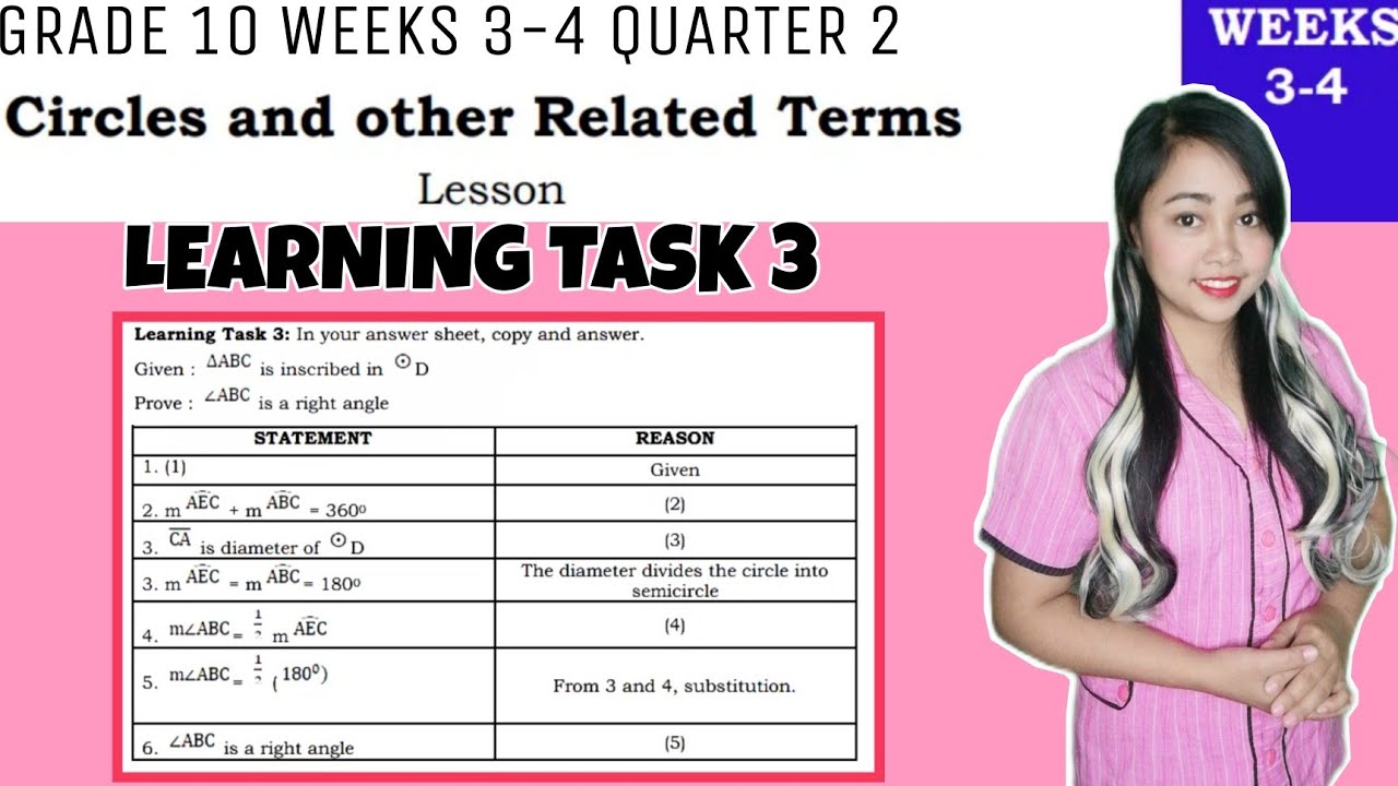 PROVING TRIANGLE INSCRIBED IN A CIRCLE | Learning Task 3