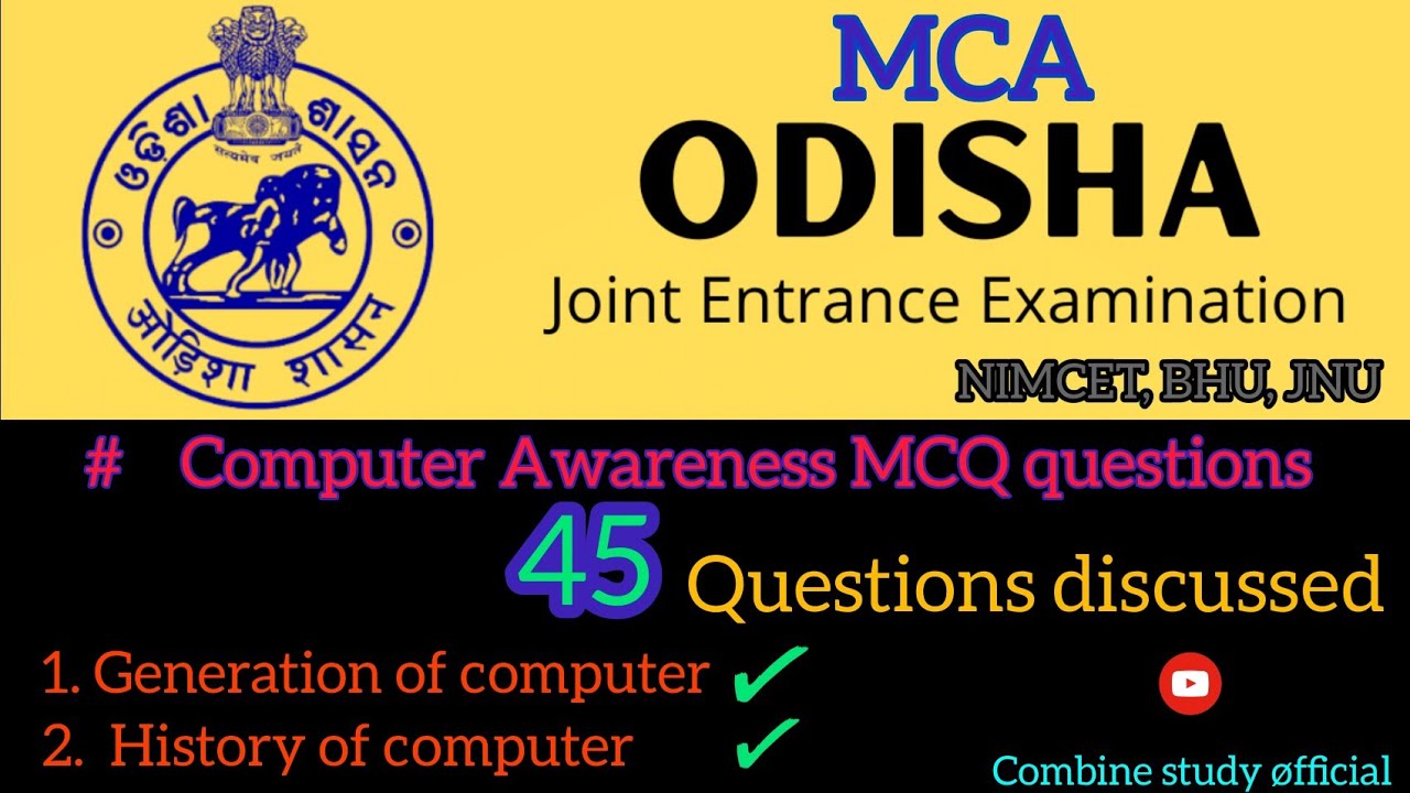 OJEE MCA Computer awareness questions discussion part-1 #generation of comp//comp history// #yt