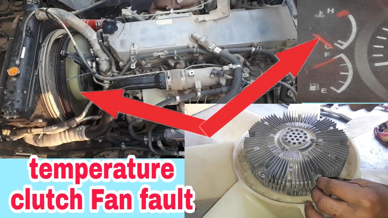 6 cylinder engine temperature clutch fan fault solution clutch pen silicone oil  Isuzu fez280