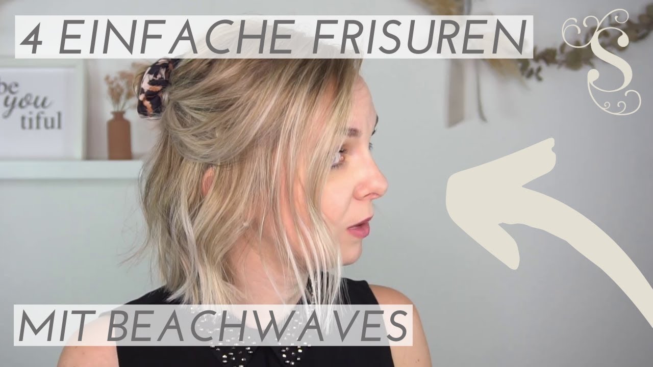 4 einfache Frisuren mit Beachwaves &ndash; Half Bun | Half-up twisted | half-side twisted | Haarband