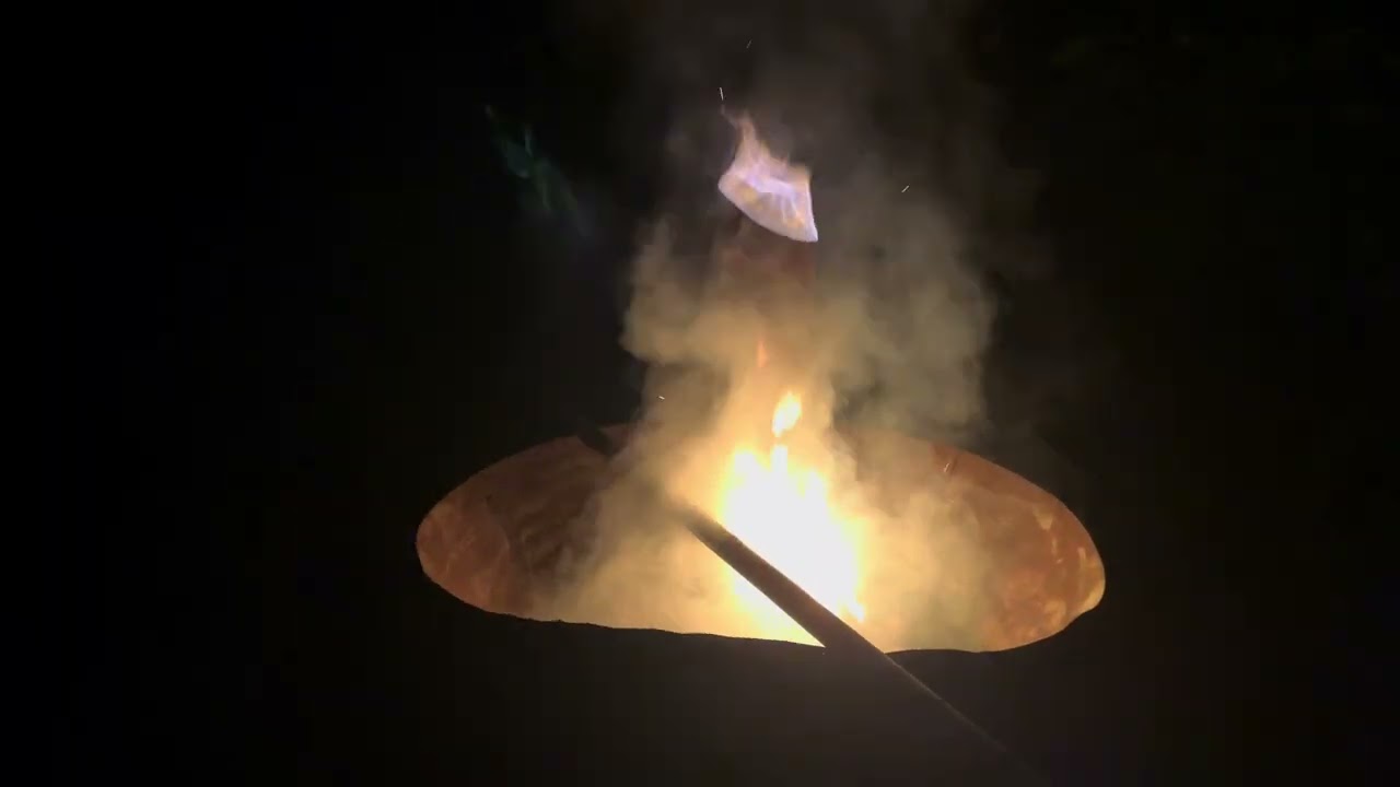 Chestnut burrs disposal in Kon-Tiki kiln
