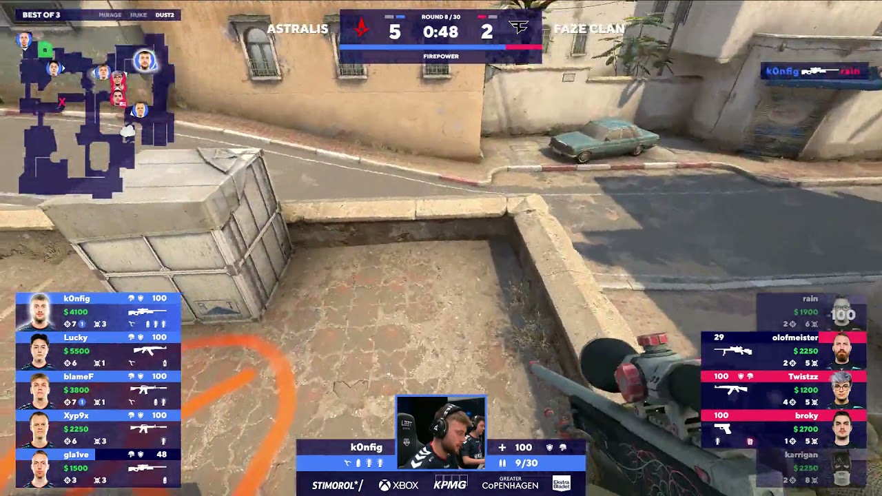 k0nfig the berserker 4k awp hold against FaZe @dust2 | BLAST Premier Fall Final 2021