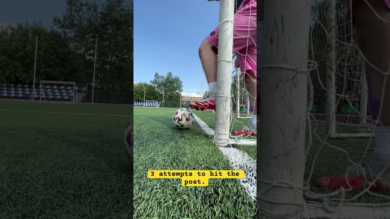 3 attempts to hit the post / #sbs #челлендж #football #challenge #crossbar #tryit #skills