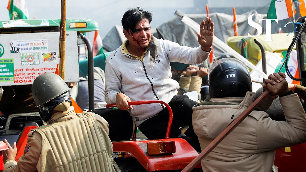 Indian farmers battle police in violent clashes