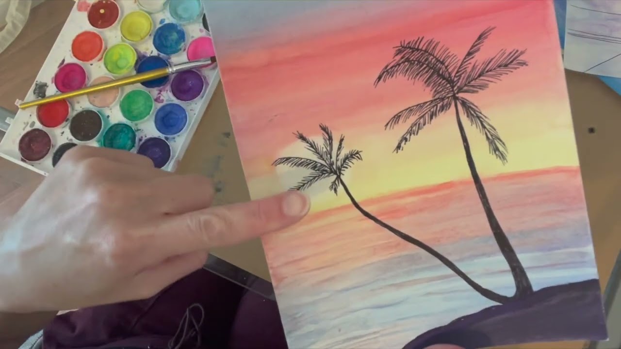 Watercolor and Ink Silhouette