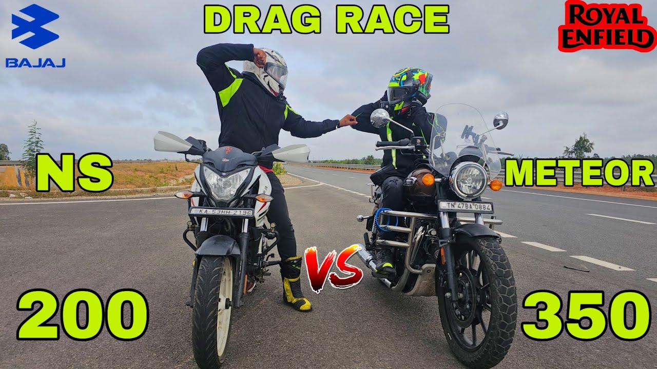 BAJAJ NS 200 VS ROYAL ENFIELD METEOR 350 DRAG RACE 🏁 🔥