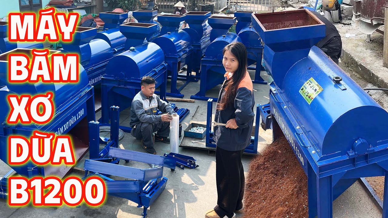 Máy Băm Xơ Dừa B1200 Bình Quân - Chuyên Phân Tách Xơ - Mùn Cho Xưởng Lớn