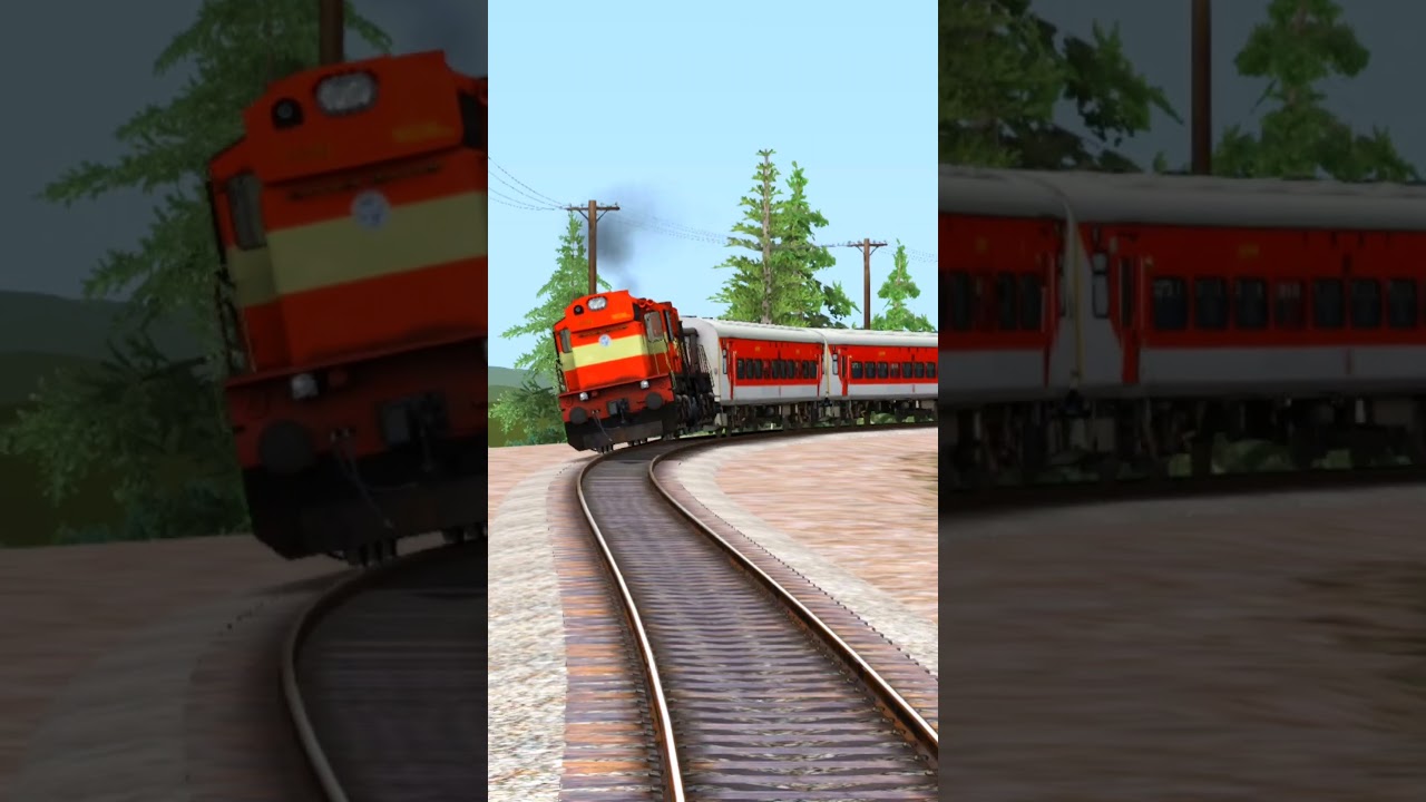 HIGH SPEED TRAIN OVERSPEEDING AT CURVE TRACK 😱 #train