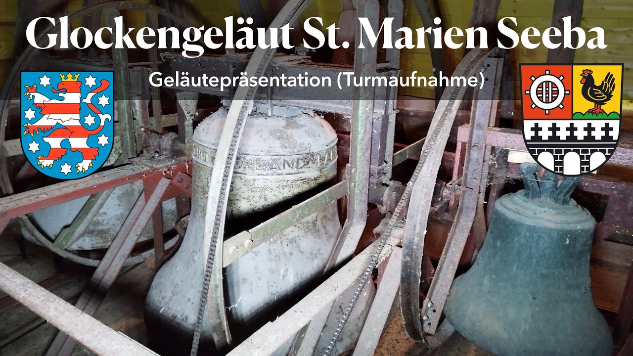 Seeba (D), Die Glocken der ev. Marienkirche, Geläutepräsentation (Turmaufnahme)