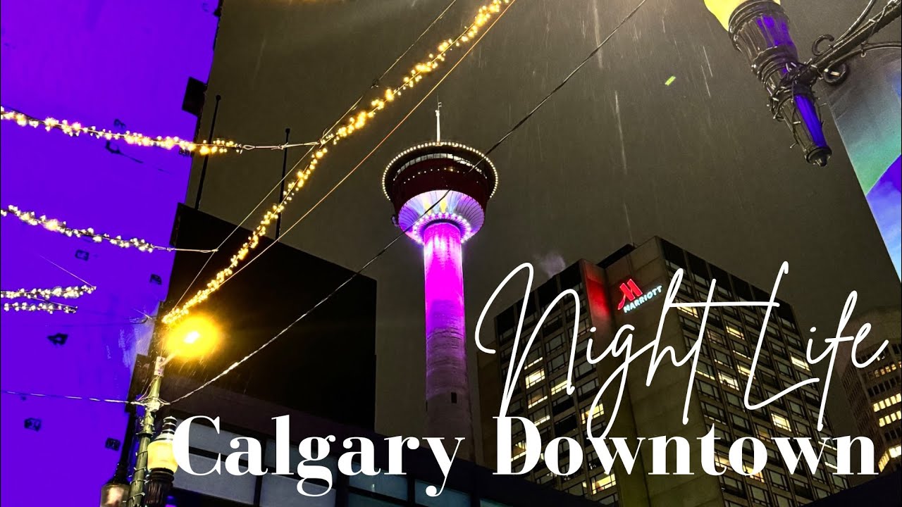 Calgary downtown walkthrough and New Years Fireworks