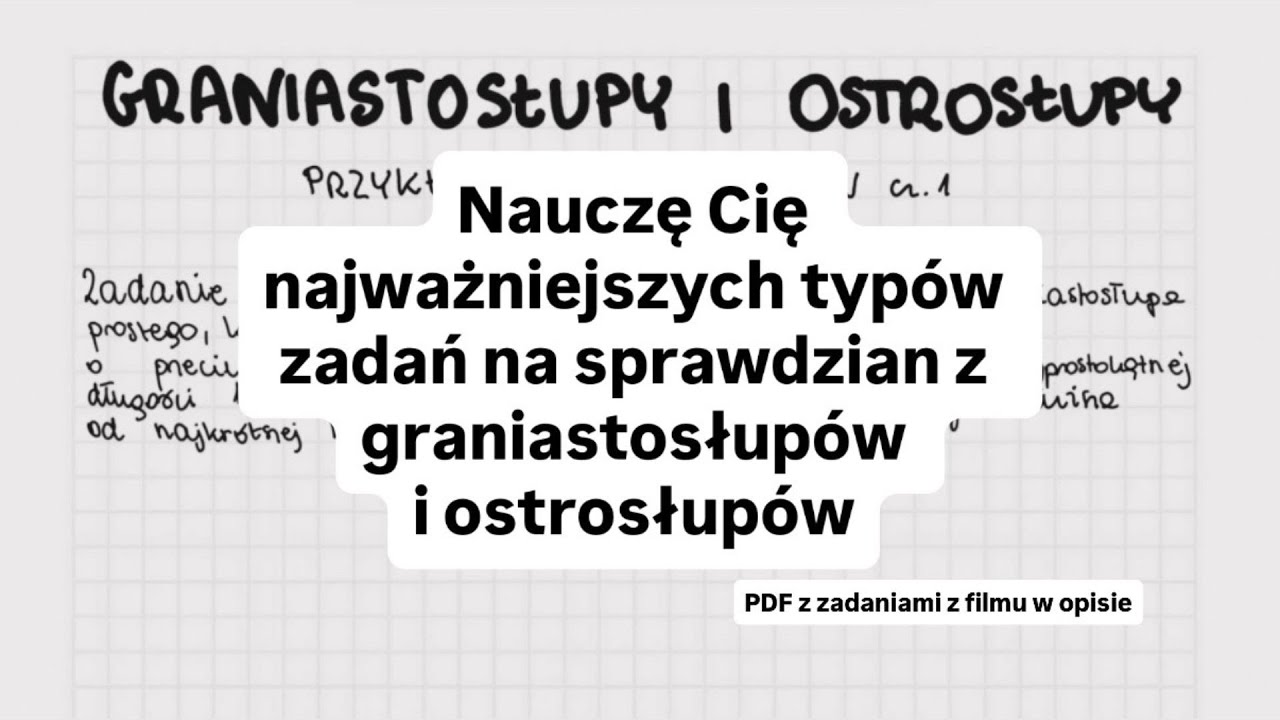 Graniastosłupy i ostrosłupy - przykładowy sprawdzian