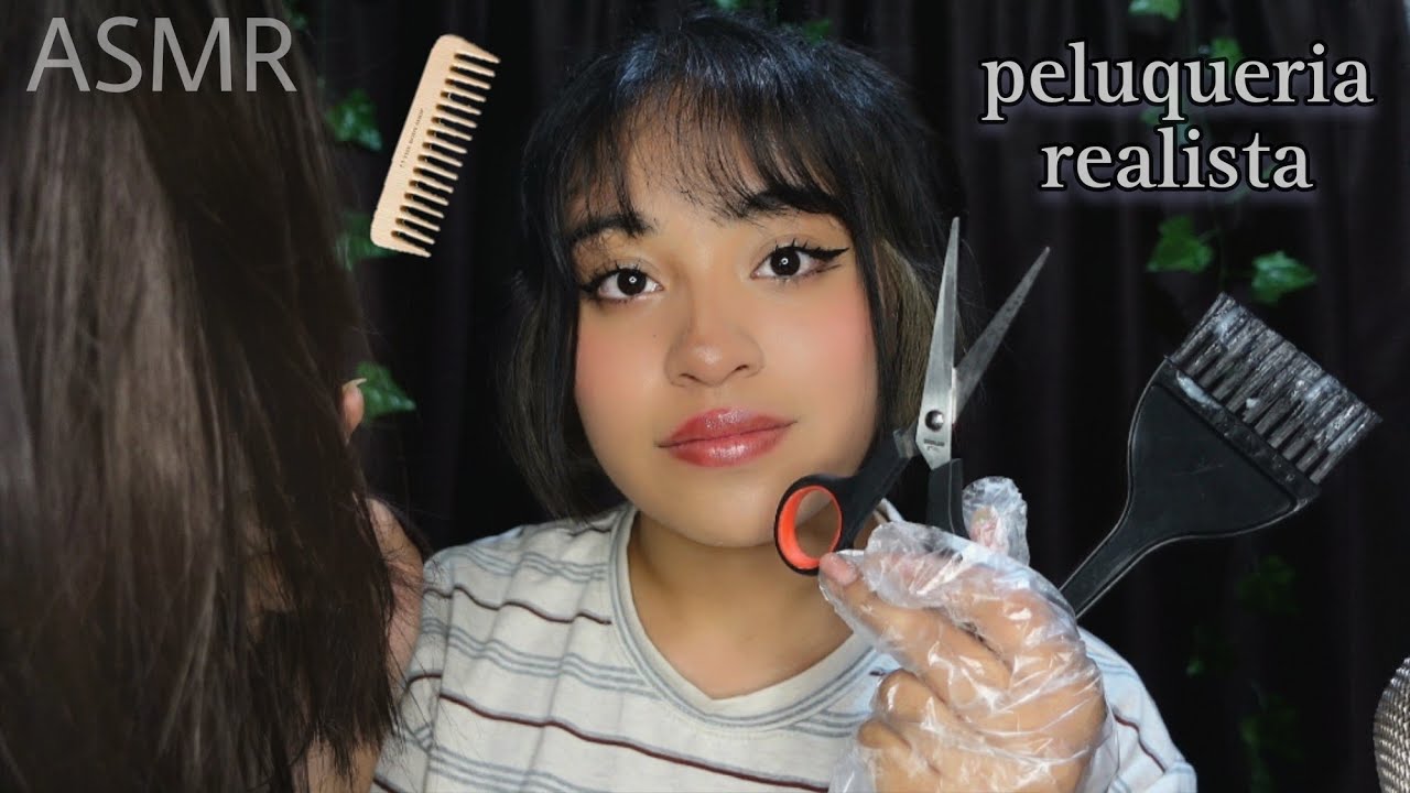 ASMR roleplay tinte y corte de cabello realista 💈✂️