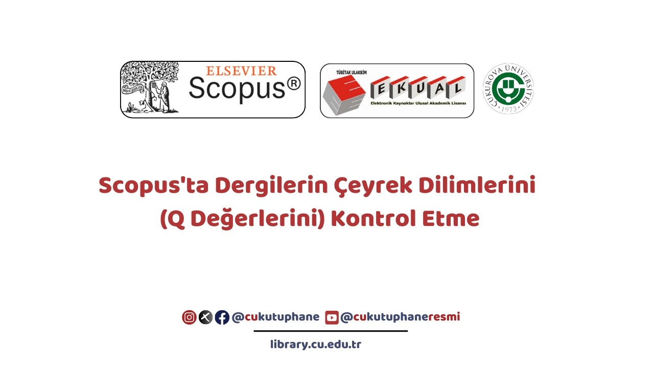 Scopus'ta Dergilerin Çeyrek Dilimlerini (Q Değerlerini) Kontrol Etme