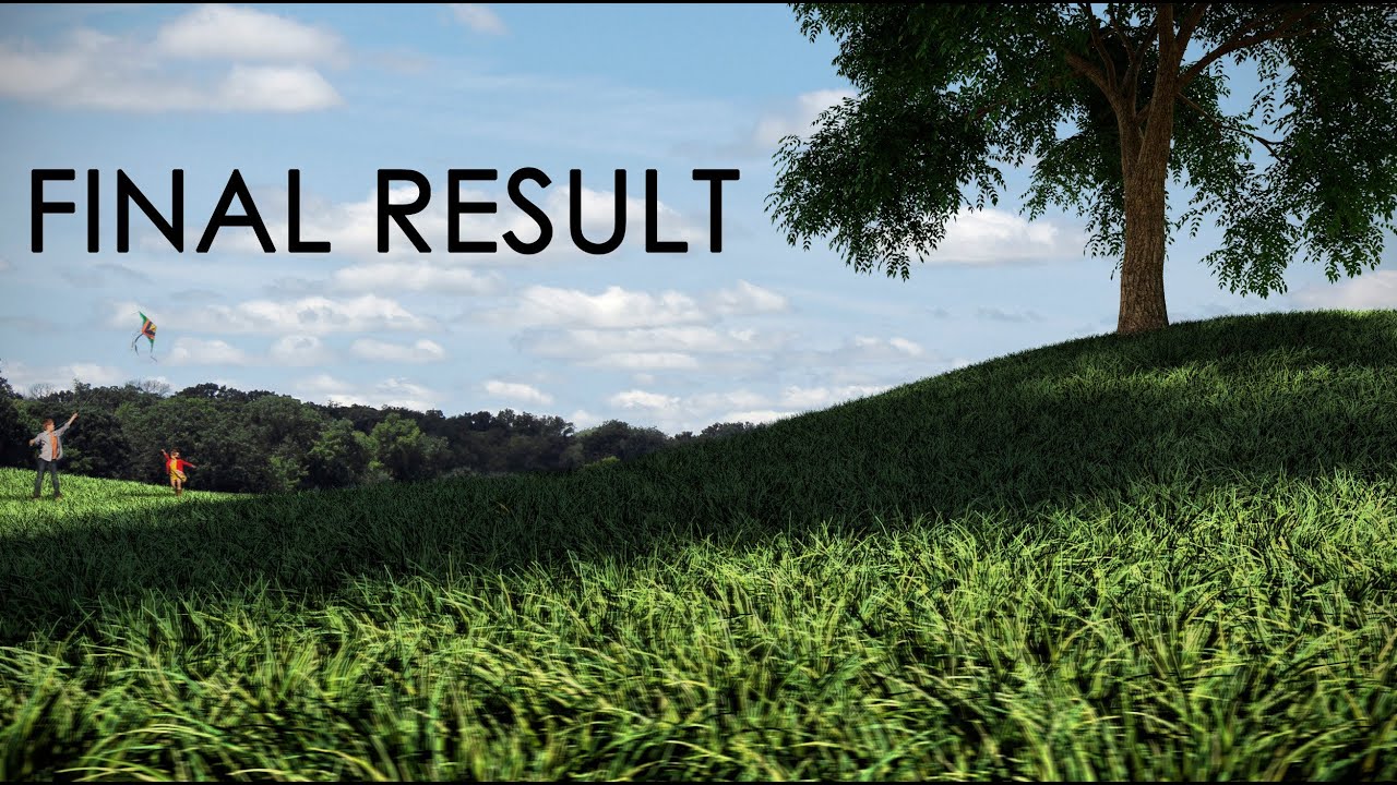 Realistic Grass Tutorial, Hair and Fur. Césped realista en 3ds Max y Vray.